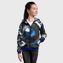 Толстовка на молнии детская Синяя сфера киберпанк, цвет: 3D-синий — фото 2
