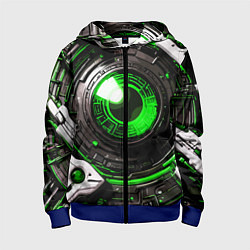 Детская толстовка на молнии Зелёная сфера киберпанк