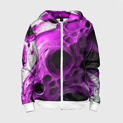 Детская толстовка на молнии Фиолетово-белая абстрактная структура
