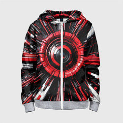 Детская толстовка на молнии Чёрно-красная сфера киберпанк
