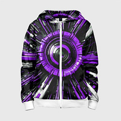 Детская толстовка на молнии Чёрно-фиолетовая сфера киберпанк