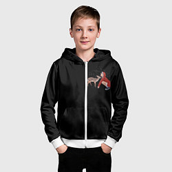 Толстовка на молнии детская Снегурочка в красном, цвет: 3D-белый — фото 2