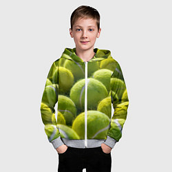 Толстовка на молнии детская Теннисные мячи, цвет: 3D-меланж — фото 2
