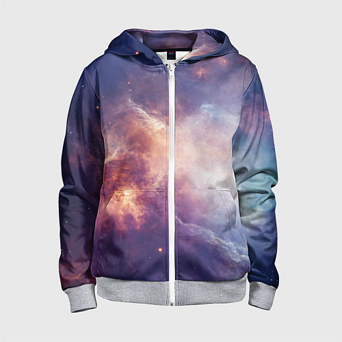 Детская толстовка на молнии Туманности космоса / 3D-Меланж – фото 1