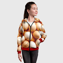 Толстовка на молнии детская Яйца, цвет: 3D-красный — фото 2