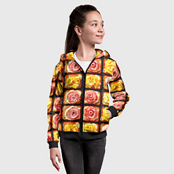 Толстовка на молнии детская Бутерброды, цвет: 3D-черный — фото 2