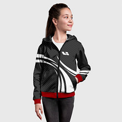 Толстовка на молнии детская Lixiang - carbon black, цвет: 3D-красный — фото 2