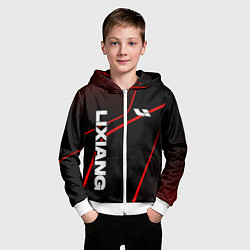 Толстовка на молнии детская Lixiang - red line, цвет: 3D-белый — фото 2