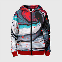 Детская толстовка на молнии Флюид арт абстракция