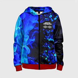 Толстовка на молнии детская Arctic Monkeys - синий огонь и плиты, цвет: 3D-красный