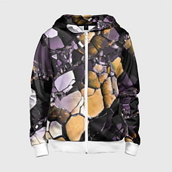 Детская толстовка на молнии Чёрно-жёлтый камень