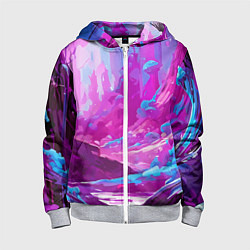 Детская толстовка на молнии Фиолетовая кислотная абстракция