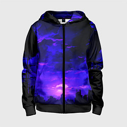 Детская толстовка на молнии Фиолетовый апокалиптический закат