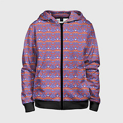 Детская толстовка на молнии Узор оранжево-синий