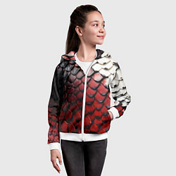 Толстовка на молнии детская Змеиная броня, цвет: 3D-белый — фото 2