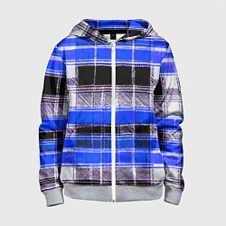 Детская толстовка на молнии Белые полосы на чёрно-синем фоне