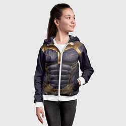 Толстовка на молнии детская Костюм Таноса из мстителей, цвет: 3D-белый — фото 2