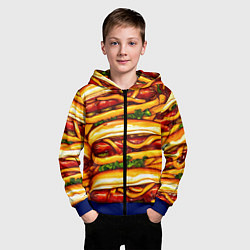 Толстовка на молнии детская Хот-доги, цвет: 3D-синий — фото 2