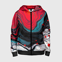 Детская толстовка на молнии Абстракция эбру