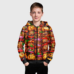Толстовка на молнии детская Шашлычок, цвет: 3D-черный — фото 2