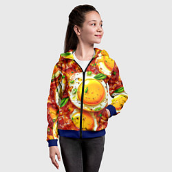 Толстовка на молнии детская Яичница с беконом, цвет: 3D-синий — фото 2