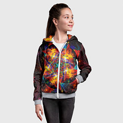 Толстовка на молнии детская Оптический дым текстура, цвет: 3D-меланж — фото 2