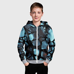 Толстовка на молнии детская The liquid substance is grey, цвет: 3D-меланж — фото 2