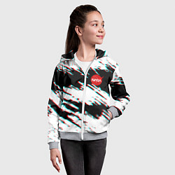 Толстовка на молнии детская Nasa glitch color, цвет: 3D-меланж — фото 2