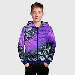 Толстовка на молнии детская Камни и фиолетовая земля, цвет: 3D-синий — фото 2