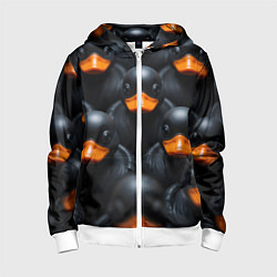 Детская толстовка на молнии Черные уточки