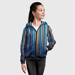 Толстовка на молнии детская Композиция из вертикальных линий, цвет: 3D-черный — фото 2