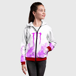 Толстовка на молнии детская Monster energy neon flame, цвет: 3D-красный — фото 2