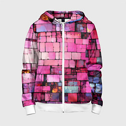 Детская толстовка на молнии Pink bricks