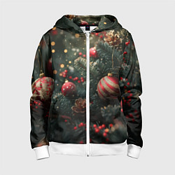 Детская толстовка на молнии Новый год - шарики