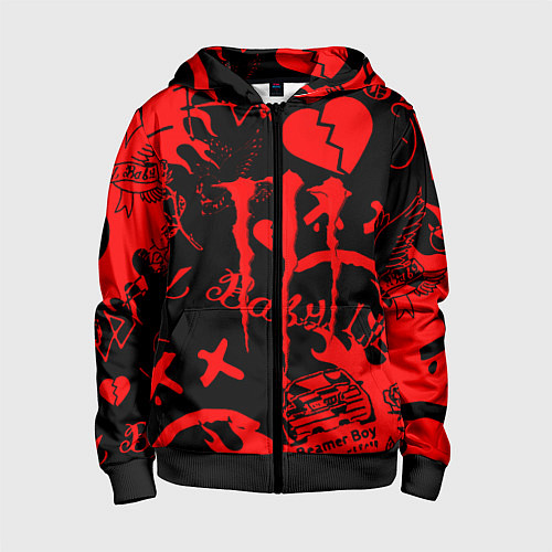 Детская толстовка на молнии Lil peep monster energy / 3D-Черный – фото 1