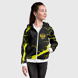 Толстовка на молнии детская Россия шторм герб, цвет: 3D-белый — фото 2