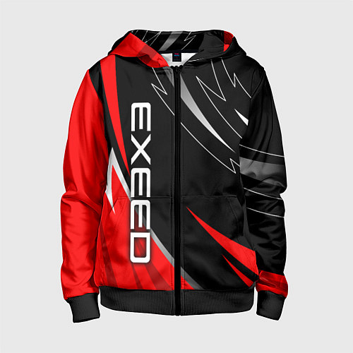 Детская толстовка на молнии Exeed - red uniform / 3D-Черный – фото 1