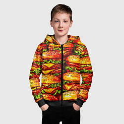 Толстовка на молнии детская Бургеры, цвет: 3D-черный — фото 2