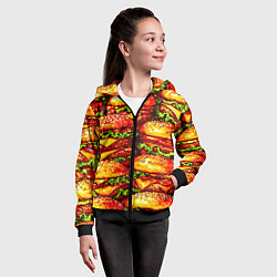 Толстовка на молнии детская Бургеры, цвет: 3D-черный — фото 2