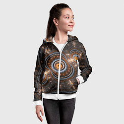 Толстовка на молнии детская Психоделкиа узоров, цвет: 3D-белый — фото 2