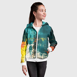 Толстовка на молнии детская Ржавчина сине-белая, цвет: 3D-белый — фото 2