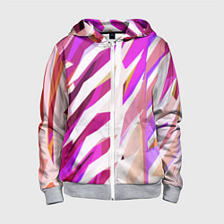 Детская толстовка на молнии Бело-розовая абстракция