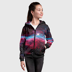Толстовка на молнии детская Uy scuti star - neon space, цвет: 3D-черный — фото 2