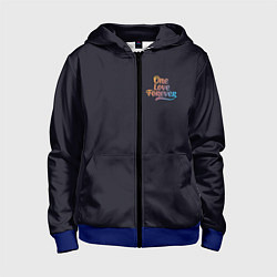 Детская толстовка на молнии One love forever