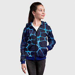 Толстовка на молнии детская Aqua - абстракция, цвет: 3D-синий — фото 2