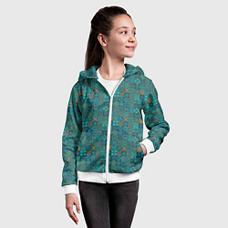 Толстовка на молнии детская Узор из плиток, цвет: 3D-белый — фото 2