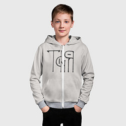 Толстовка на молнии детская Вязью Таня - чёрная надпись, цвет: 3D-меланж — фото 2