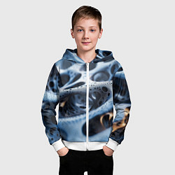 Толстовка на молнии детская Текстура объемных сот, цвет: 3D-белый — фото 2