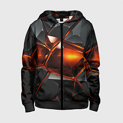 Детская толстовка на молнии Красные стекла и черные камни - текстура