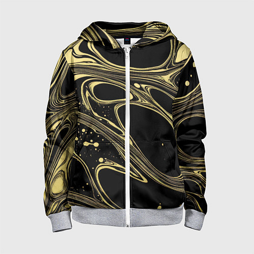 Детская толстовка на молнии Разводы в виде кругов и линий - текстура / 3D-Меланж – фото 1